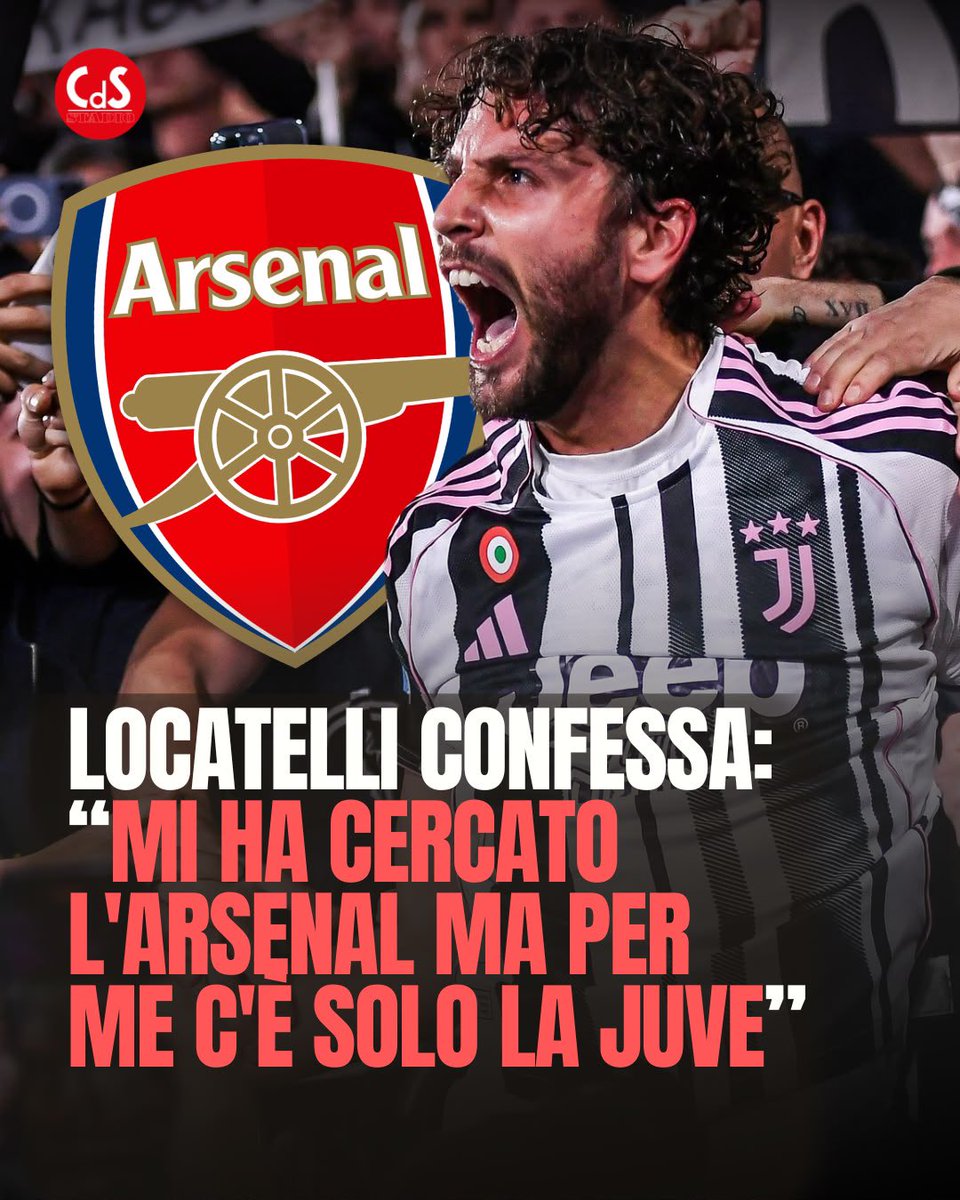 CorSport's tweet photo. 🤯🗣️ “Mi ha cercato l'Arsenal ma per me c'è solo la Juve”. Così Manuel Locatelli, capitano dei bianconeri, nel corso di un'intervista alla rivista Undici. Locatelli non ha lesinato parole d'elogio per Luciano Spalletti: “Un mister forte, credibile. https://t.co/t7KmlYPCdZ