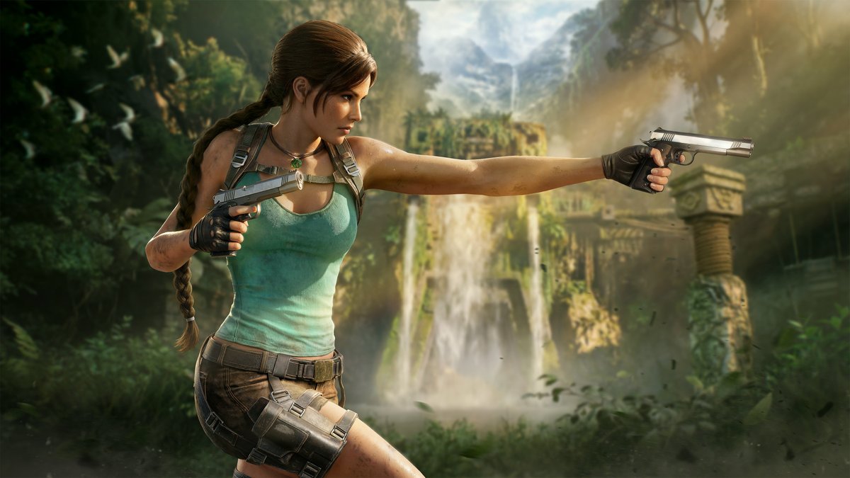 infinityTRaider's tweet photo. The Tomb Raider Legacy of Atlantis image featuring Lara Croft, seen on a wall at Summer Game Fest Play Days, has been officially released in full resolution! https://t.co/LyevSQMF1B
