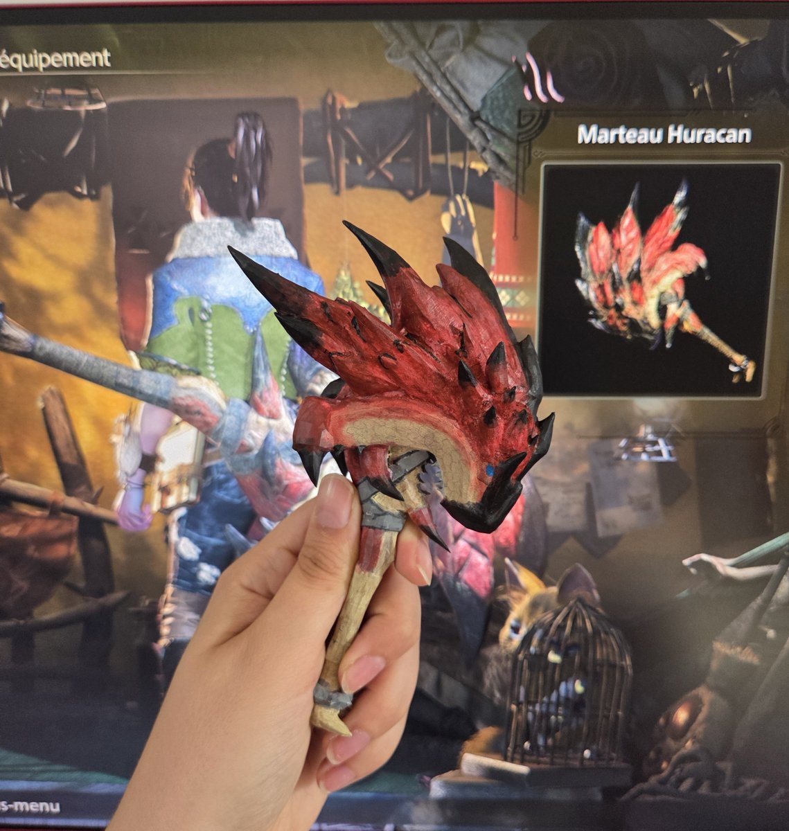 isisnyut's tweet photo. Marteau Huracan 🔥
Peint avec l'aide des bons conseils de @ShokoCosplay 🎨 et imprimé en 3D résine.
#MonsterHunter #モンスターハンター https://t.co/ysRn1IKXS1