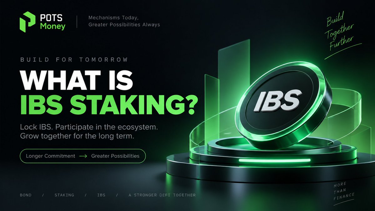 pots_money's tweet photo. Staking represents a different side of the POTS Money ecosystem. 🔒

While bonding focuses on protocol-driven asset flow, staking is about user participation and long-term alignment.

For users, staking means:

🌱 Commitment
📈 Reward participation
🔗 Ecosystem alignment
Strong DeFi systems are not built by short-term activity alone.
They are built by users who choose to stay involved.

#IBS #Staking #DeFi #Web3 #PotsMoney