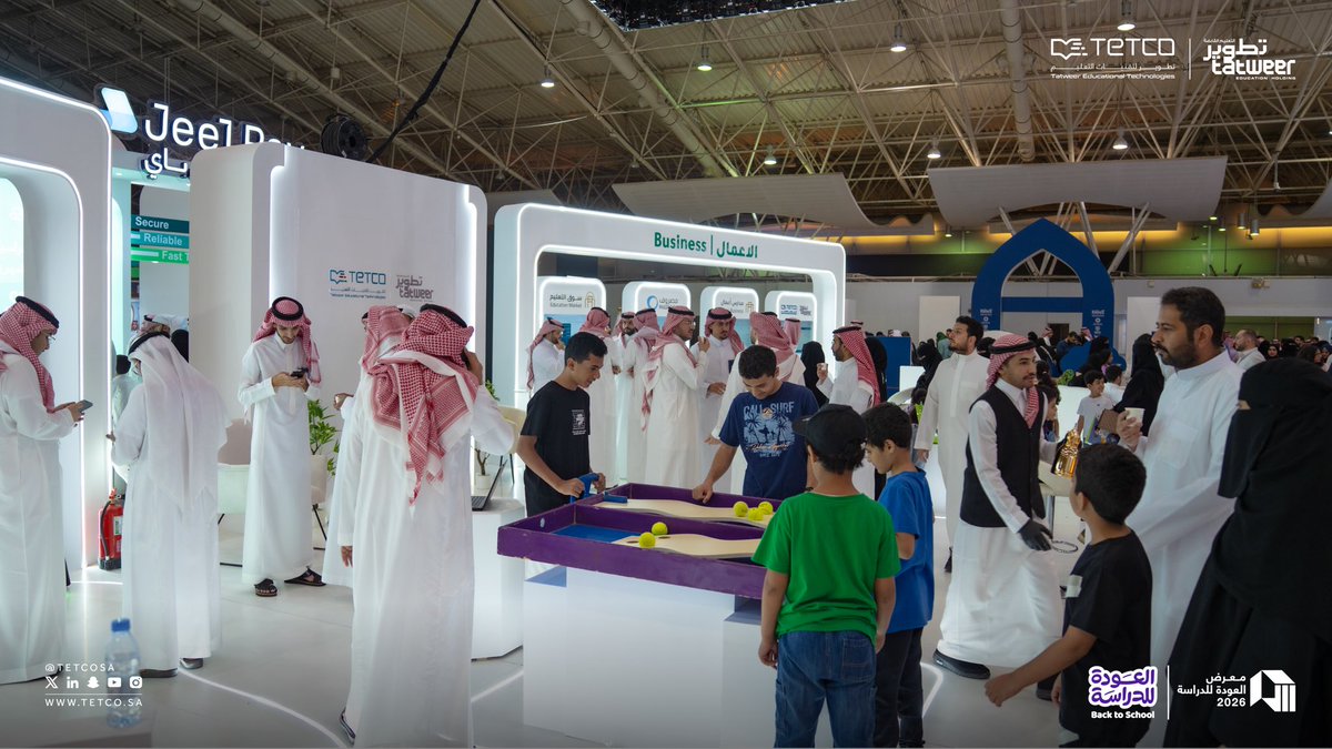 TETCOSA's tweet photo. اختتامًا لأعمال معرض #العودة_للدراسة
استعرضنا أحدث منتجاتنا وحلولنا الرقمية، وشاركنا الطلاب رحلتهم في الاستعداد لعام دراسي جديد، حافل بالتعلّم والإنجاز.
#نكتب_قصة 
#TETCO https://t.co/uQRYvDjrwG