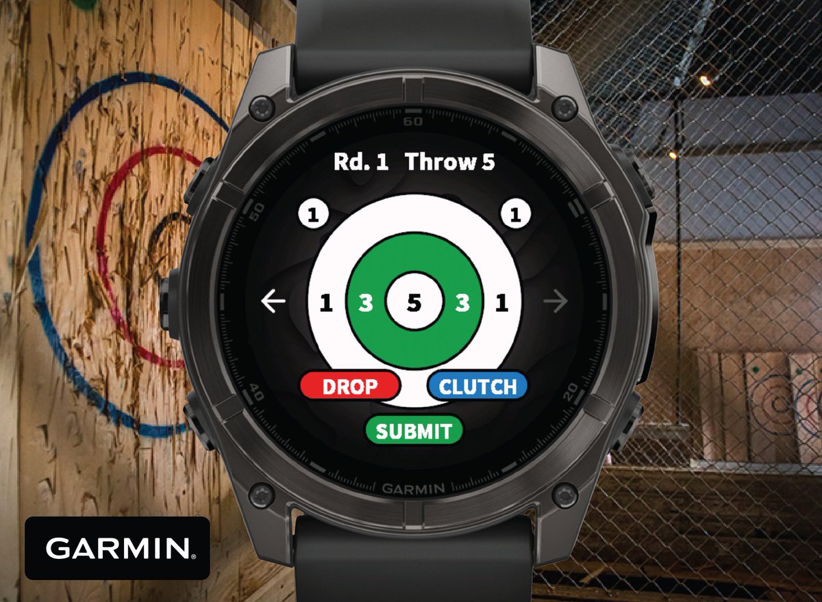 leeclayberg's tweet photo. Garmin has an activity for almost everything.

But I couldn't find one for #axethrowing. 🪓

So I built one.

Axe Throwing is a custom #Garmin activity for tracking your axe throwing sessions right from your wrist.

Another oddly specific activity that I decided deserved a Garmin app.

Built with Garmin Connect IQ.
https://t.co/nS0Cu1rWCA