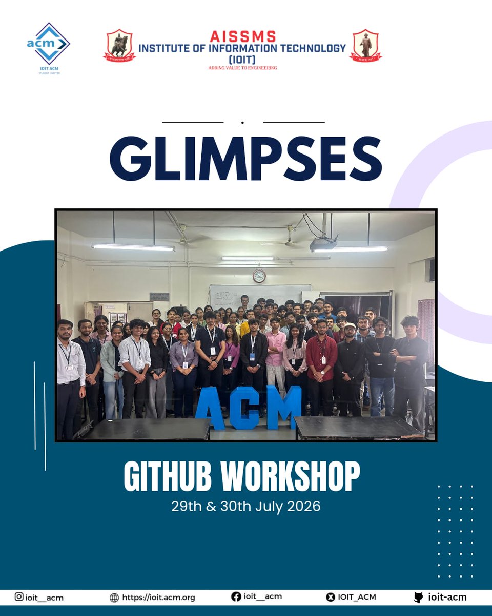 IOIT_ACM's tweet photo. Git &amp; GitHub Workshop 💻🚀
An engaging hands-on session introducing students to Git and GitHub from the basics, covering version control, repositories, and collaboration. A step towards building, managing, and collaborating on projects with confidence! 🔗 https://t.co/jdL0R5Kd5k