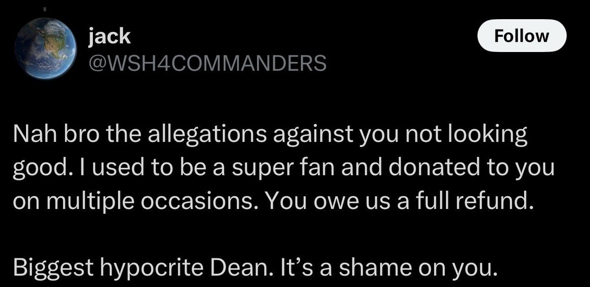 manual_revert's tweet photo. @WSH4COMMANDERS Bro is a right wing grifter, and is lying on replies saying he used to be a fan of dean 😭😭😭😭😭😭, your IP address is 38.179.9.85, wouldn’t want that to fall in the wrong hands… https://t.co/xzMgsb9Iuk