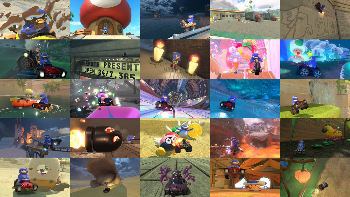 NathanMKWorld's tweet photo. Recently my account reached 100 followers, thank you so much to everyone who followed! 💙

As a way to celebrate, I decided to take 100 pictures of Penguin from various different places in Mario Kart World, 1 picture for each follower!

It took a while but it was fun :)

🐧🐧🐧 https://t.co/YGXzdO2ipZ