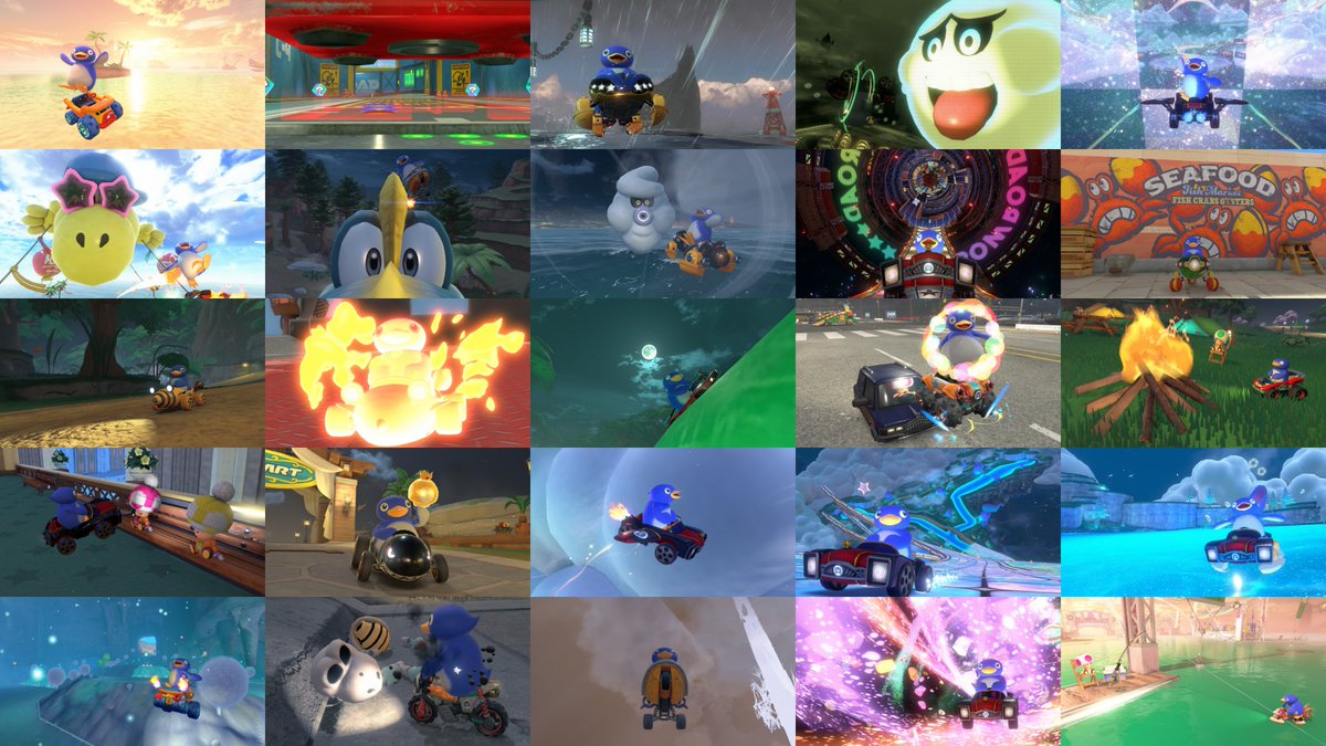 NathanMKWorld's tweet photo. Recently my account reached 100 followers, thank you so much to everyone who followed! 💙

As a way to celebrate, I decided to take 100 pictures of Penguin from various different places in Mario Kart World, 1 picture for each follower!

It took a while but it was fun :)

🐧🐧🐧 https://t.co/YGXzdO2ipZ