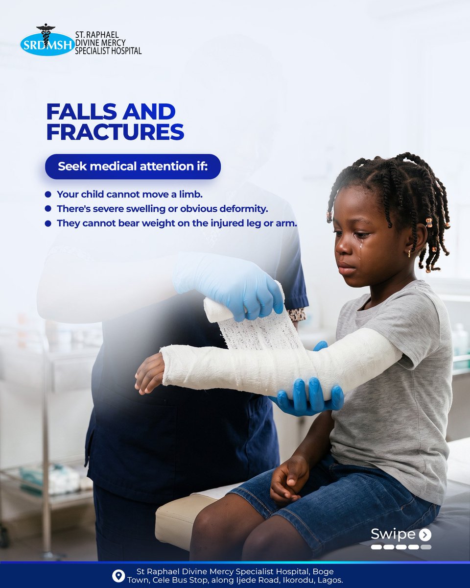 official_srdmsh's tweet photo. Holidays are filled with football matches, bicycle rides, playground adventures, &amp; plenty of outdoor fun.
While most childhood bumps &amp; bruises are nothing to worry about, some injuries need prompt medical attention.
Swipe through to learn when it's time to visit the hospital. https://t.co/2ZZbfAeQXB