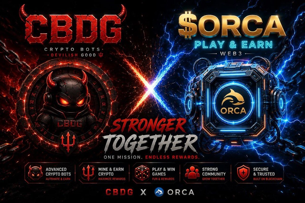 CBDG_Official's tweet photo. https://t.co/QoDHTODT6J

      📣CBDG 2.1 UPDATE 📣
                    DONE🤟😈

I am very Happy to announce the update is done and also our new COLLAB🧝😈Please welcome token $ORCA in DEVIL WHEELS🤟🥳🥳🥳🥳

10 ORCA 1 WIN
200 ORCA min withrawal 🤟

#CBDG #ORCA https://t.co/rwqPtRpVmZ