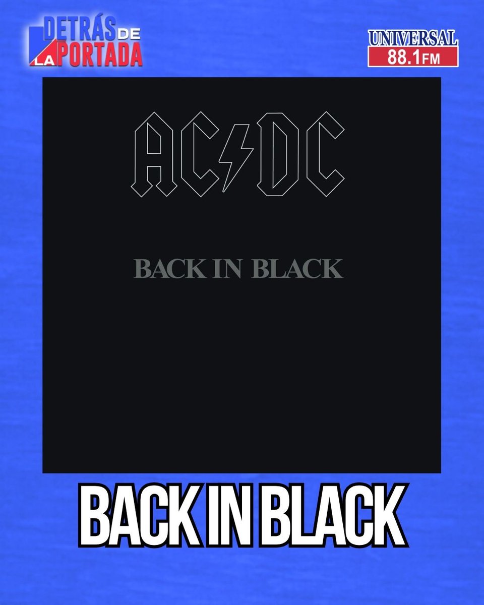 universal881fm's tweet photo. #DetrásDeLaPortada 🖤🎸 La portada de Back in Black no fue negra por casualidad: AC/DC utilizó el color como símbolo de luto por Bon Scott, quien murió pocos meses antes del lanzamiento del álbum.

#ACDC #BackInBlack #BonScott #Rock https://t.co/wLk7N96RAi