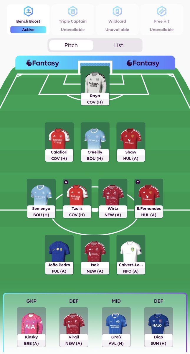 FPL_Stevo's tweet photo. @FantasyNursee Couldn’t ask for a much better looking BB than this! https://t.co/i9JwwCurPO