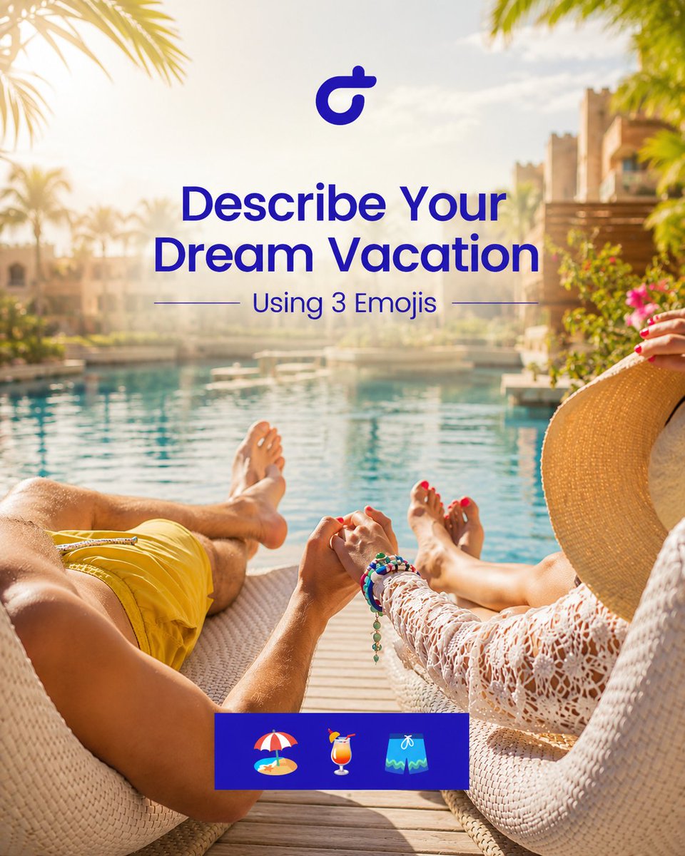 OneTravel's tweet photo. No itinerary. No rules. Just ✨vacation✨.

If you could teleport anywhere right now, what would your 3 emojis look like? 👀🌴✈️

Drop yours below and let OneTravel take it from dream to destination.
https://t.co/tD5B0HmUpa 

#Travel #TravelAssistance #OneTravel https://t.co/kxGr53Zeww