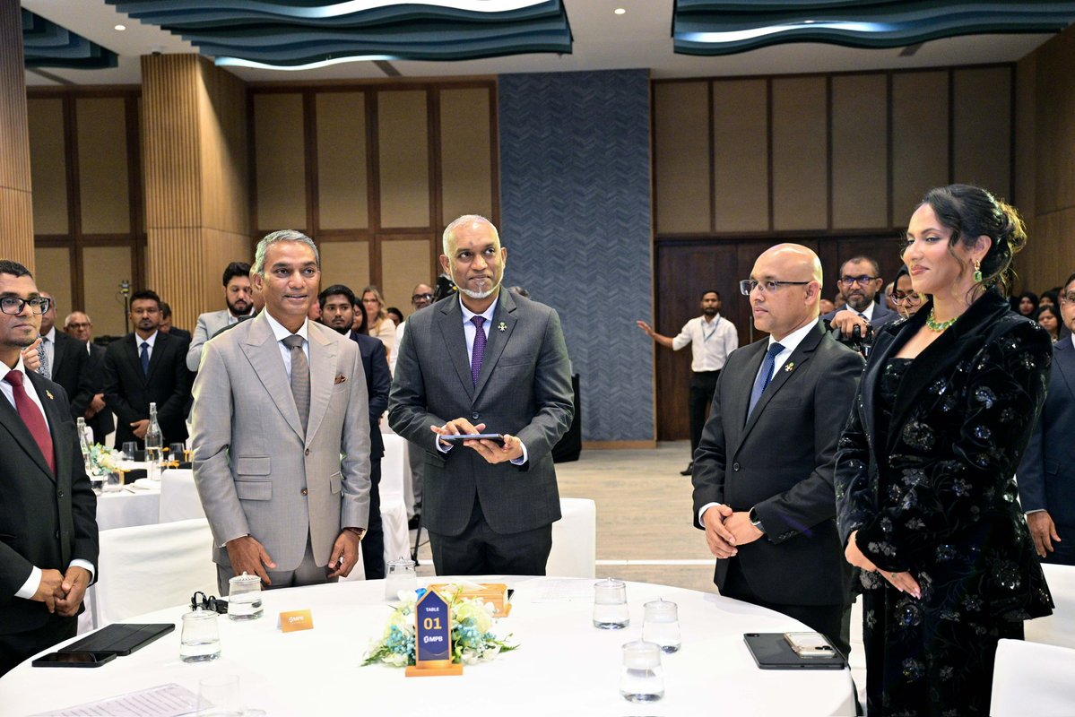 presidencymv's tweet photo. During the ceremony, President Dr @MMuizzu inaugurated the bank’s digital platforms, marking the launch of its modern banking services and expanding access to convenient and innovative financial solutions. https://t.co/WjIsxEhLM1