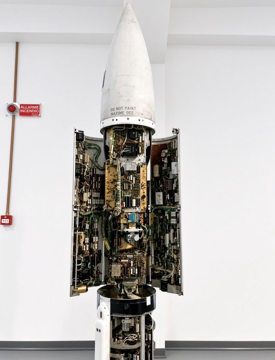 InterestingSTEM's tweet photo. Guided missile of early 1960. Note how much electronics you need when there is no Microprocessor available https://t.co/qmuDdBNgcy