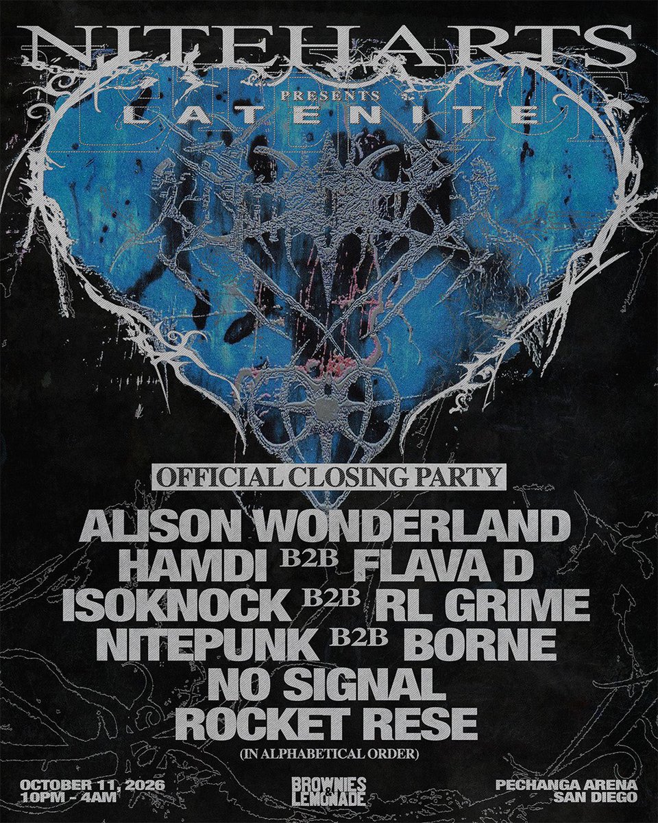 niteharts's tweet photo. you thought we were finished? introducing latenite, our official niteharts closing party. presale starts thurs at 10am pdt, sign up here: https://t.co/OTALxAnXZY https://t.co/VCHix3svHH