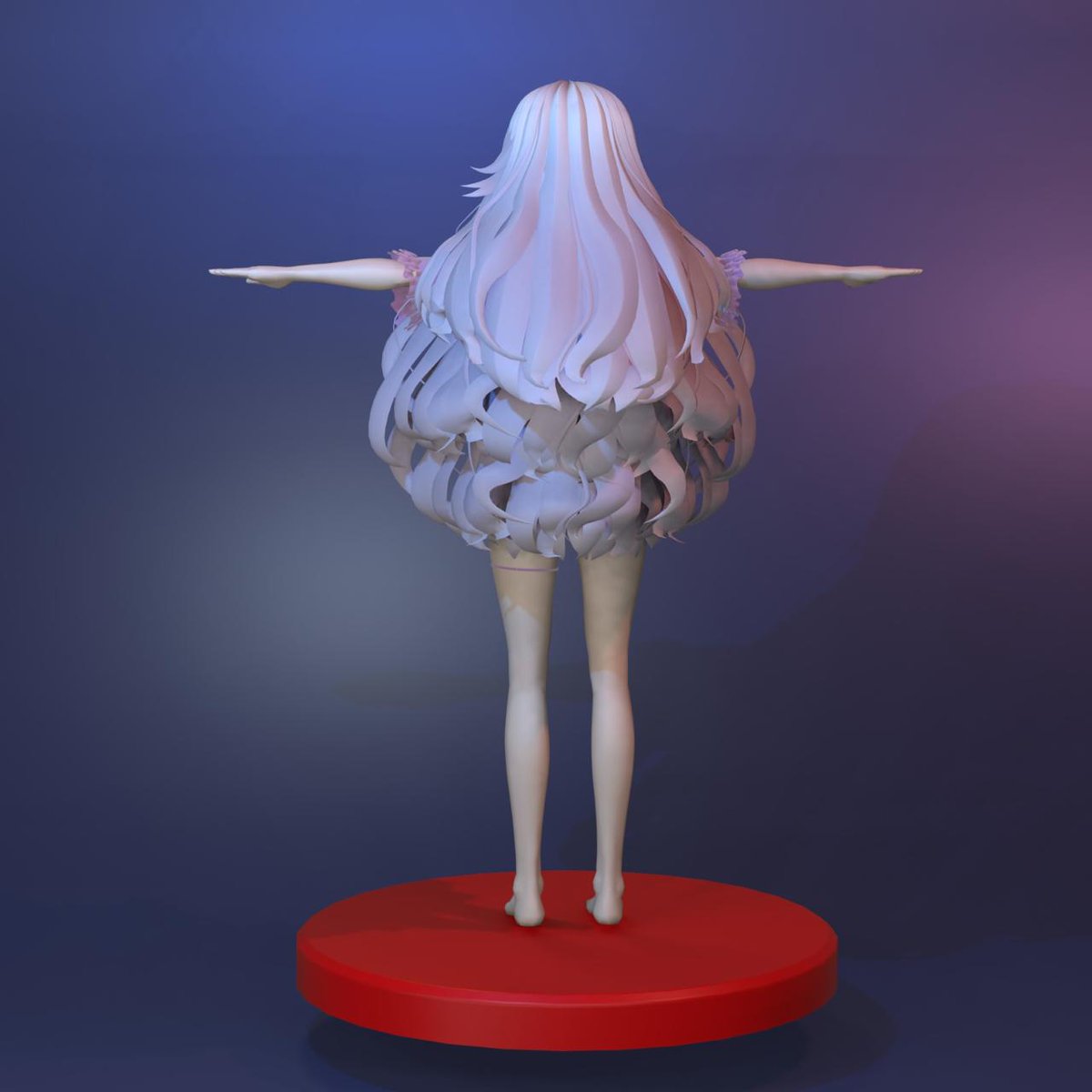 vrcbyluna's tweet photo. Episode 2: Base Mesh & Undersuit Layer. 🌸✨

Stripping back the main gown to focus on the core baseline! Showcasing the body topology, facial details, flowing hair geometry, and detailed inner garments before we dive into rigging and outer wardrobe toggles.

Clean topology makes for clean deformation. 🛠️💖

#VRChat #3DArtist #Blender3D #CharacterDesign #3DModeling #AnimeModel #VRChatAvatar #lunanocturne