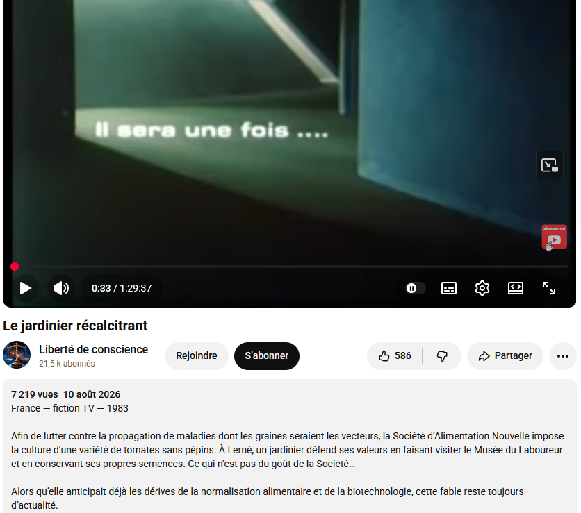 RaldaEsmee's tweet photo. "LE JARDINIER RÉCALCITRANT" Fiction de Jean-Claude Carrière et Maurice Failevic - TF1 - 1982  
Documents d'archives UNICEF et Service Cinéma du Ministère de l'Agriculture... (!)  
Remerciements à l'INRA de leur avoir ouvert leurs laboratoires... (!)
https://t.co/vsyR3Iyp7L https://t.co/LQG2wDJXJ0