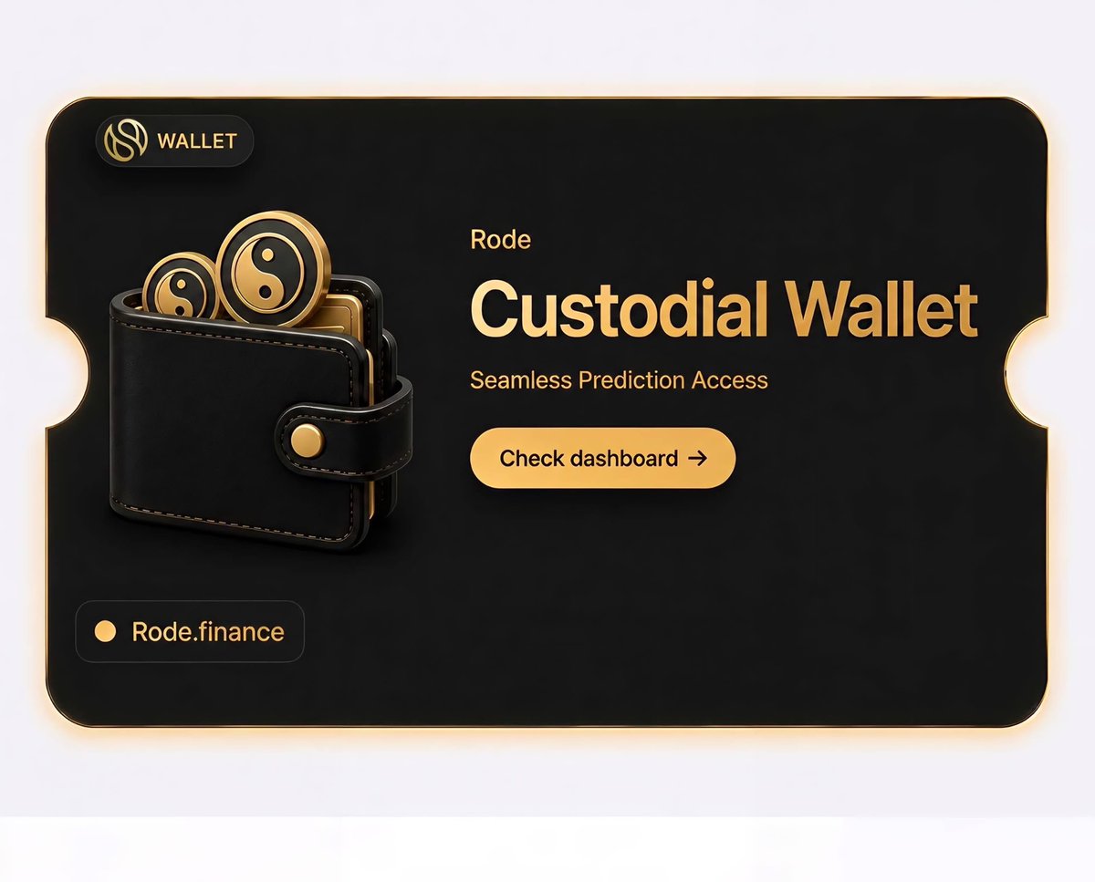 Rode_project's tweet photo. 🚨 Introducing RODE Custodial Wallet

Every user receives a personal custodial wallet automatically upon account creation. This wallet serves as the central hub for managing and tracking all activity within the RODE platform.

The wallet provides users with a clear and transparent overview of their account, including:

- Fundings — Track all funds deposited into the account.
- Wallet Balance — View the user's current available balance.
- Withdrawals — Monitor withdrawal requests and completed withdrawals.
- Prediction History — Keep a complete record of predictions placed, including outcomes and associated transactions.
- RODE Accumulation -Track RODE earned or accumulated through platform activities and rewards.
- P&L (Profit & Loss) -Monitor overall performance, including profits and losses from predictions.

The custodial wallet is designed to make managing funds and tracking activity simple, transparent, and accessible. Users can easily review their financial activity and prediction performance from one centralized dashboard.

One wallet. One record. Complete visibility. RODE.