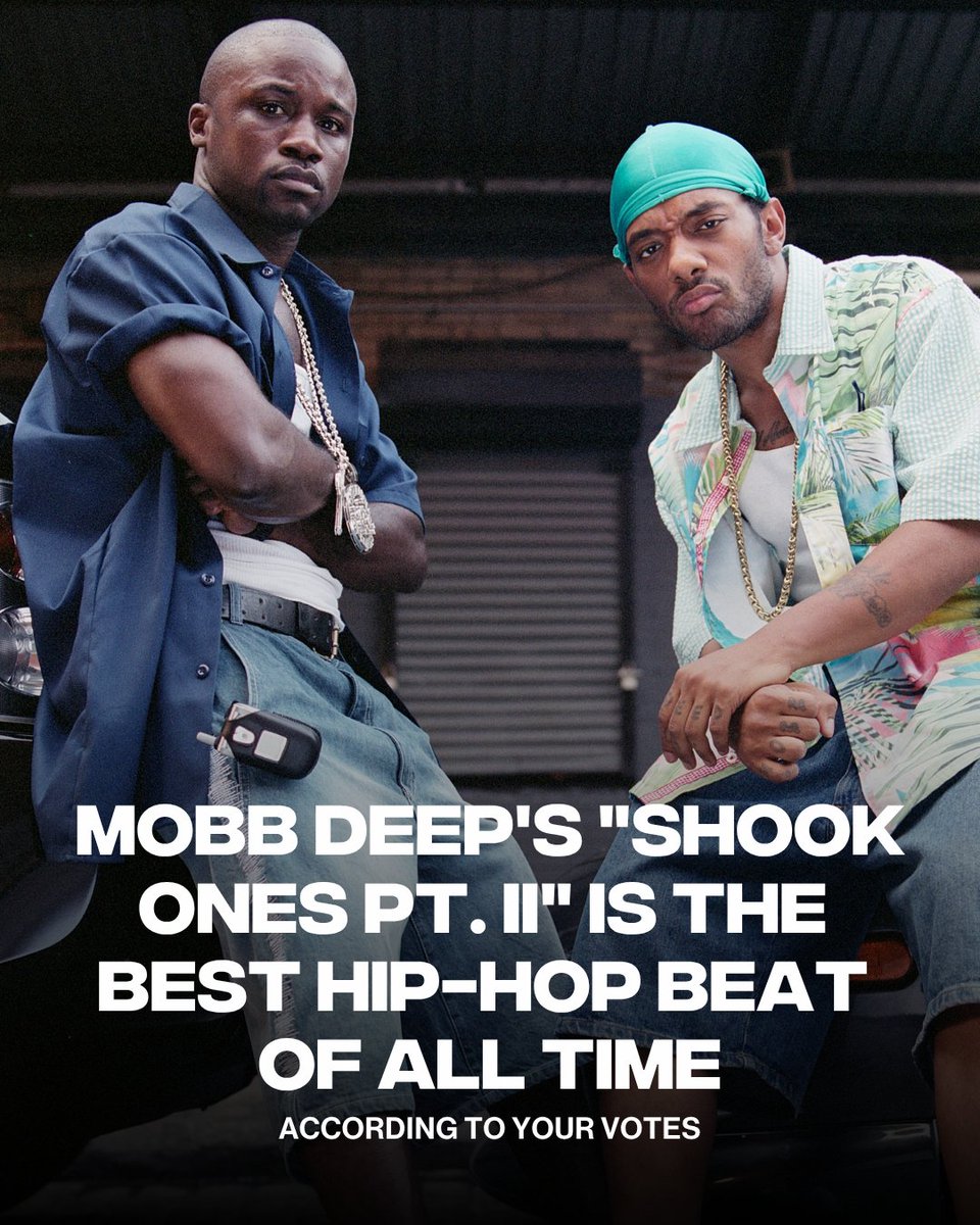 ComplexMusic's tweet photo. Mobb Deep's "Shook Ones Pt. II" is the best hip-hop beat of all time. (According to your votes) 👑 https://t.co/qHpRVH6LGn