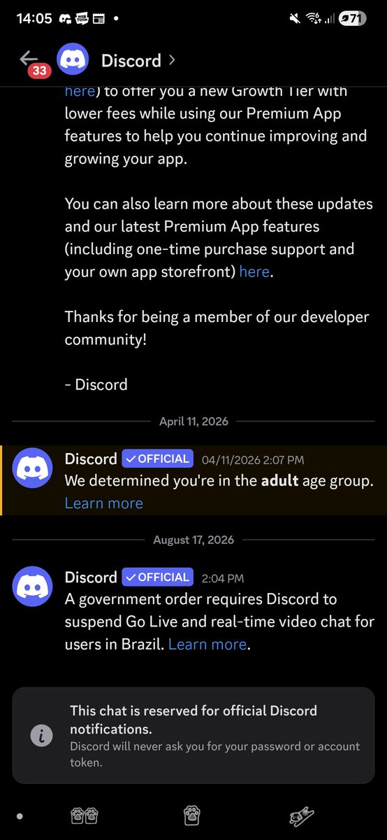 Lumine_138's tweet photo. Nova lei do Discord vs a vpn mais vagabunda q eu tenho no celular https://t.co/QD7zWnkD54
