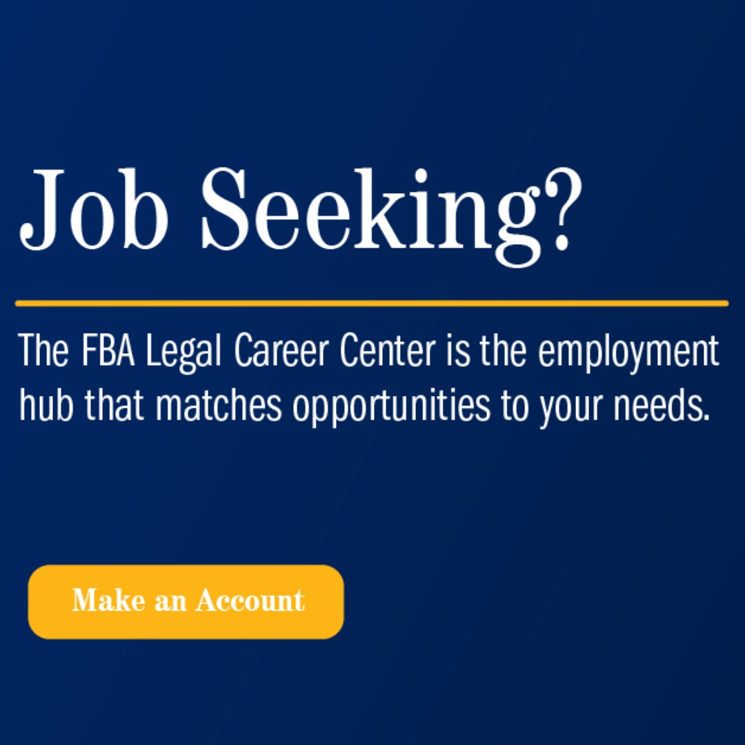 federalbar's tweet photo. Are you on the job hunt? The FBA is the largest network and knowledgebase in Federal law. Our Legal Career Center connects our members, both job seekers and employers alike. Follow the link below to find your next big move and jumpstart your job search.

https://t.co/0VoRKMGh77 https://t.co/jFl0UsFmVr