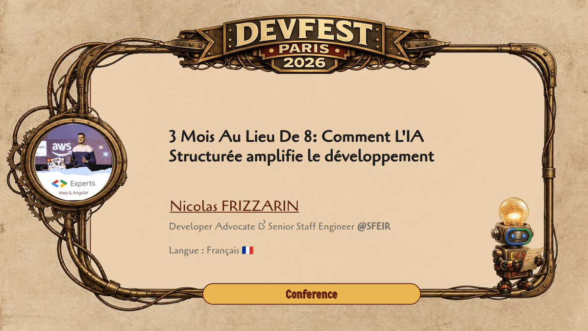 devfestparis's tweet photo. ⏱️ 3 mois au lieu de 8, avec 40 % du code IA rejeté. Nicolas Frizzarin explique pourquoi ce chiffre est une bonne nouvelle, et comment structurer agents et skills pour livrer solide.
📅 27 nov – DevFest Paris
🗣️ Langue : 🇫🇷
🎟️ https://t.co/AFeCHxmbz1 https://t.co/aqxuQYtZmw