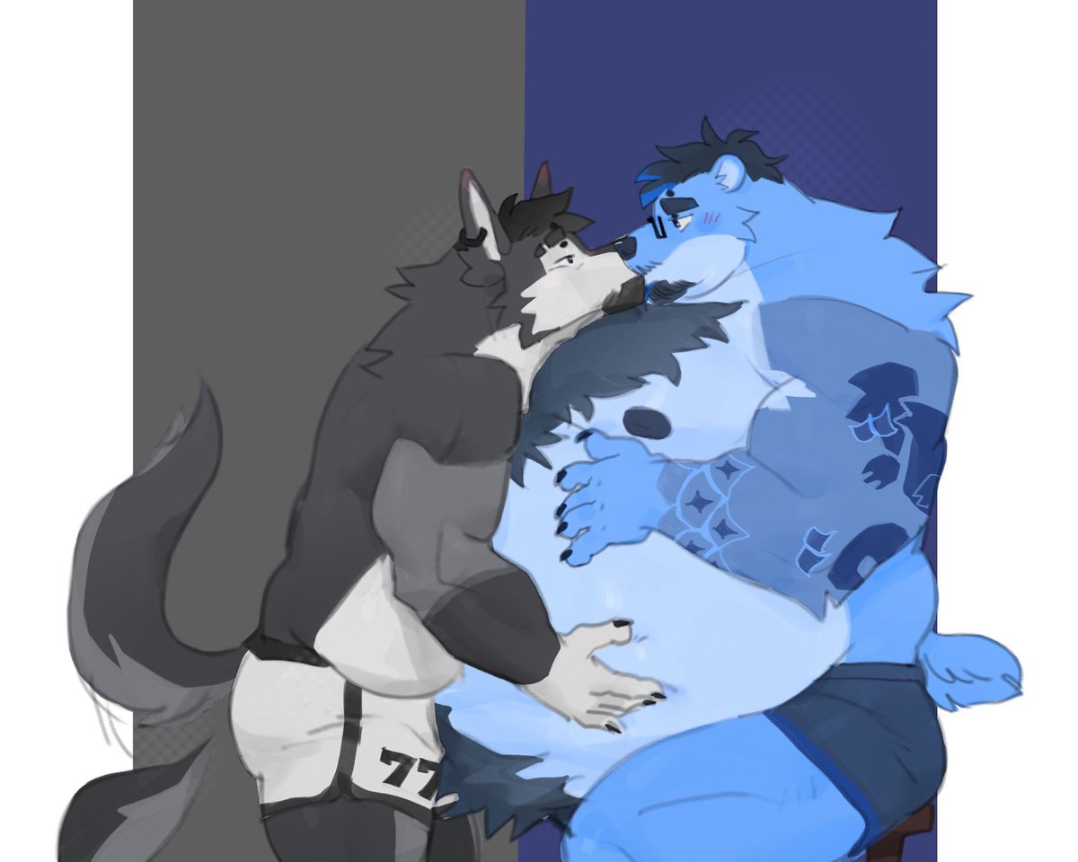 Blue_Bur427's tweet photo. After gym session activities 🐺🩵🐻‍❄️

🎨: @GabbageBin https://t.co/h1rv3q2Xkn
