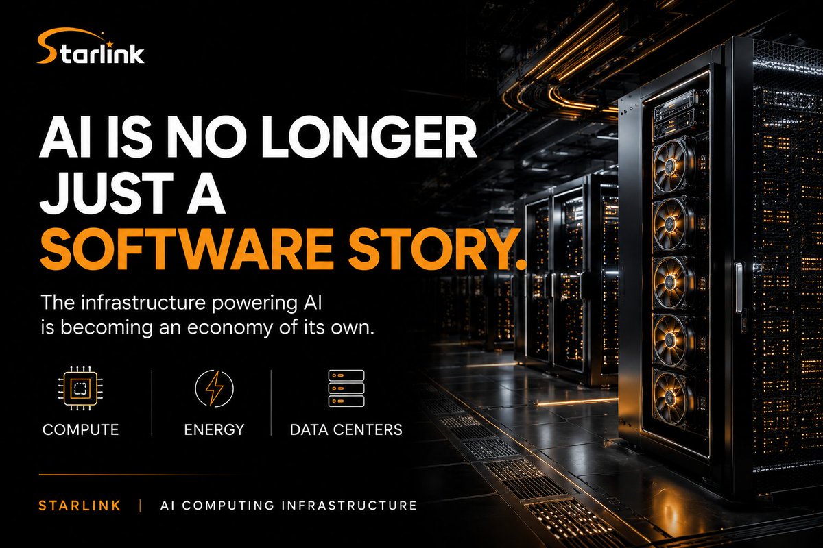 starlink_hex's tweet photo. AI used to be a conversation about models.🤖
Now the conversation is getting bigger.

🔅Who has the compute?
🔅Who has the infrastructure?
🔅Who can support AI at scale?

The biggest AI race may not happen at the application layer.
It may happen underneath it.
#Starlink #AI https://t.co/GzqhEDNhhl