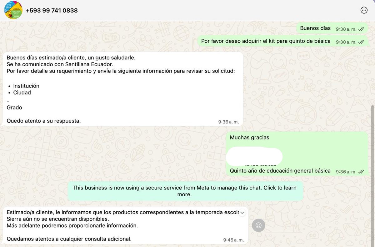 gabriel_gegc's tweet photo. @Educacion_Ec Previo al inicio del año lectivo Sierra-Amazonía, denunciamos la falta de control en la venta de libros en instituciones privadas. ¿Cómo es posible que Santillana indique que no están disponibles para venta directa, mientras ciertas papelerías ya los comercializan? https://t.co/Tqe8G0u8hd