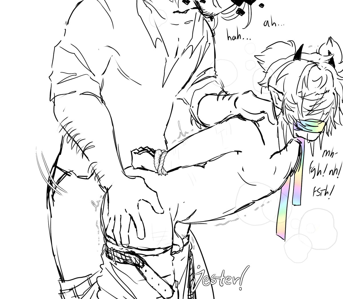 Jesterfunzies's tweet photo. HII! Thank you so much!!! And of course, since you asked so nicely.. have this sketch! https://t.co/3H13IUUaq5