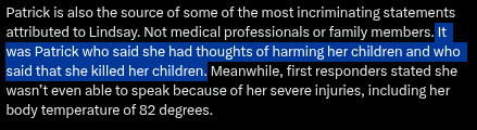 GabrielFAlves_'s tweet photo. @KylieJaneKremer @YourBasedFren @Babygravy9 You have to explain yourself, not us.
Can you explain to me your retard logic on how this statement is incriminating towards Patrick?
Your wife tells about her desire to kill the children. One day you arive at home and your kids are dead.
Would you not guess what happened? https://t.co/WaejqZdFwQ