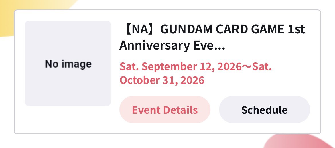 KawaiitRiot's tweet photo. There is a suspiciously high number of events for this series from shops I’ve never heard of that have never held weeklies ever.

Wonder how many of these “events” won’t launch and are just card vendors looking for anniversary packs to crack? 

Kinda a bummer man https://t.co/orabRH7LZQ