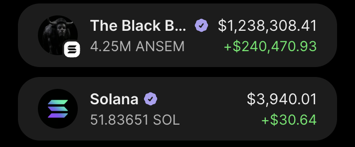 meilinxbt's tweet photo. what did i tell you about $ansem?

i told you to buy when it dropped to around a $150m market cap.

i've been one of the biggest supporters of this movement.

@blknoiz06, thank you for everything. i always believed in you.

my position is now worth almost twice what it was a few months ago.

and this is only the beginning.