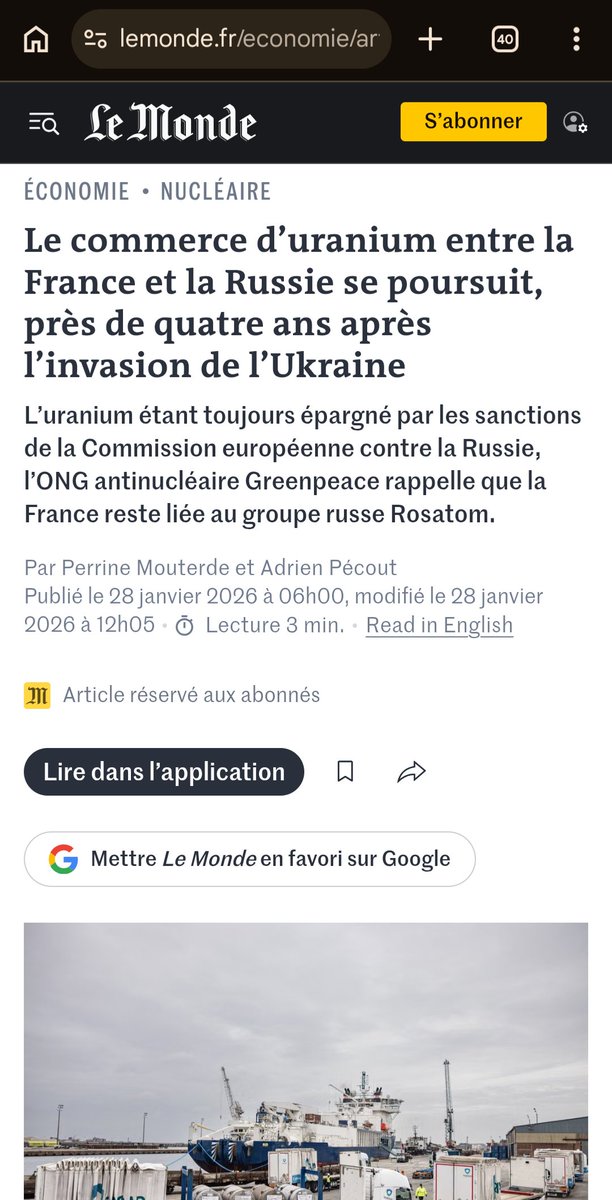 Atheepratiquant's tweet photo. @phdumont Rappelle-nous ou est enrichi notre uranium, guignol?
Un indice, ça commence par Ru et ça finit par ssie
Le bilan du RNEM, c'est la collaboration avec la Russie mais ces salopards préfèrent en accuser Mélenchon
Il est temps de libérer ce pays des extrêmes alliés #RNEM https://t.co/XnZy6UuT6T