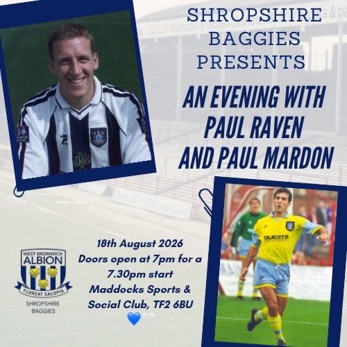 ShropBaggies's tweet photo. Reminder of tomorrow evenings meeting! All welcome! Memberships can be renewed or taken out on the night. We’re looking forward to another great night 💙 #WBA @WBA @WBASCOFFICIAL @WbaFormer https://t.co/wF3THvj2KZ