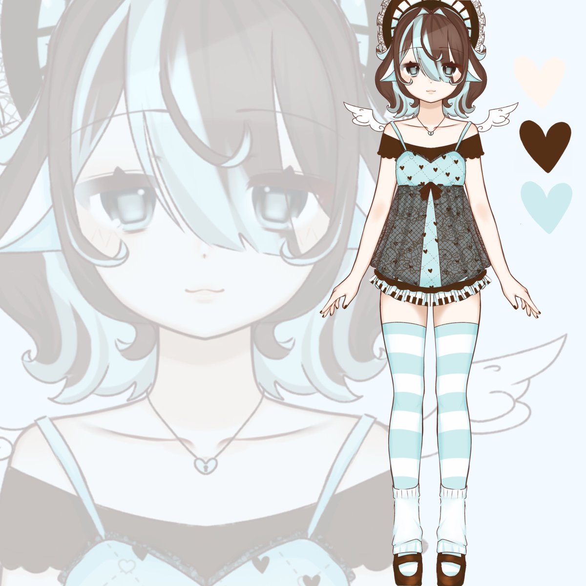 MioDolli's tweet photo. Have you ever wanted a surprise outfit? 

Well look no further!! Mio is opening character design and outfit design comms!! 

#commissionㅤ #adoptable #vartist https://t.co/uJk8motCOK
