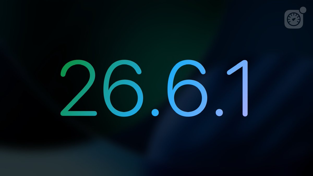 iSpeedtestOS's tweet photo. iOS 26.6.1 has been released by Apple!
Build: 23G83
What’s new:
Bug fixes and improvements

#iOS2661 https://t.co/uA88U8RHIF
