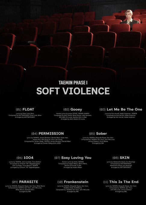 WORLDMUSICAWARD's tweet photo. #Taemin shares the tracklist to his highly anticipated 4th studio album, 'PHASE 1 : SOFT Violence', out August 31 at 6 PM KST! 💪🕺🎶🆕💿💥3⃣1⃣🕕🔥👑🤍

💿Pre-save: https://t.co/hu2riAe4wT

#PHASE1_SoftViolence 

@Taemin_Xoalsox_ 
@SHINee https://t.co/k6TZCpB08B