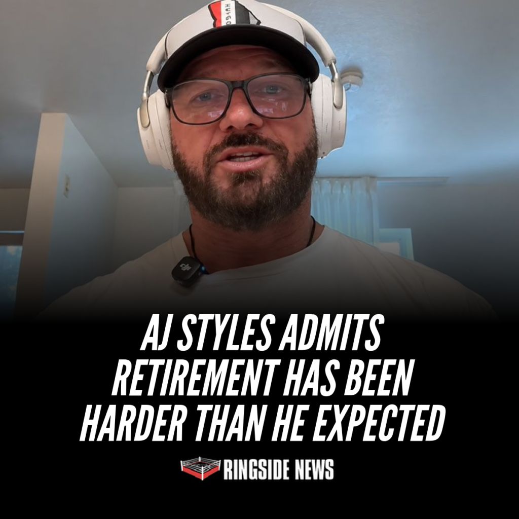 ringsidenews_'s tweet photo. AJ Styles Admits Retirement Has Been Harder Than He Expected https://t.co/64cjzhfreK https://t.co/iDiiQRAZJj