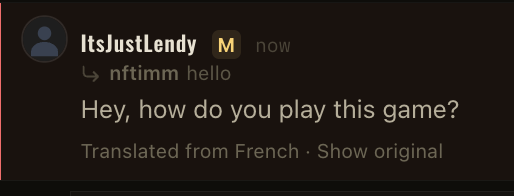 nftimm's tweet photo. Now no matter what language you speak in the in-game chat, you will be auto-translated to the readers own language.

Multi-lingual as standard.

@SyndicateGameHQ is for everyone. https://t.co/v5UU8Ct5LE