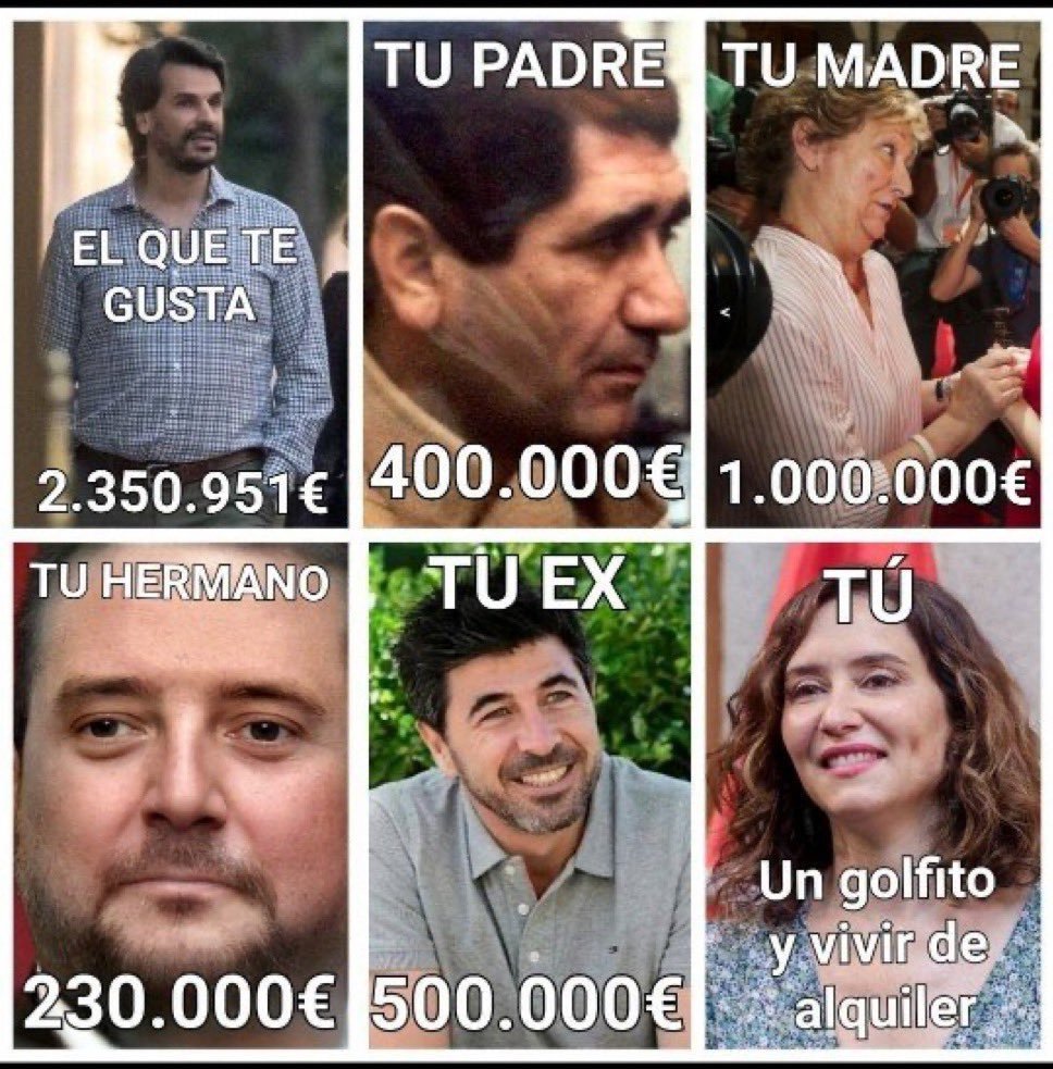 CogitoErgoFuit's tweet photo. @el_pais - Yo EXIJO saber cómo gasta nuestro dinero Ayuso
- QUIEN le paga los alojamienrtos y viajes
- A cambio DE QUÉ
- Porqué lo oculta (ilegal)
#Residencias -> 7291 homicidios
#Sarasola
#Telepizza
#Zendal
#Quirón
#MadridNetwork
#Atico =420000 botes de crema
#Viajes
#Incendios https://t.co/p8TTvXSgdw