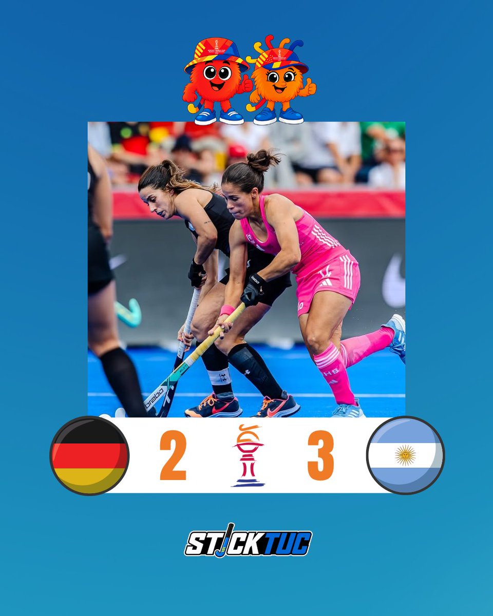 stick_tuc's tweet photo. 🐯  ¡Ganaron #LasLeonas!

🇦🇷 #Argentina venció 3-2 a #Alemania 🇩🇪 y consiguió su primera victoria en el Mundial. 

Trinchinetti y Gorzelany (x2), las goleadoras albicelestes.

🏑 Este miércoles, desde las 06 hs, van ante #Escocia para cerrar la fase de grupos. 

#HWC2026 https://t.co/f2gPLS4ZLL