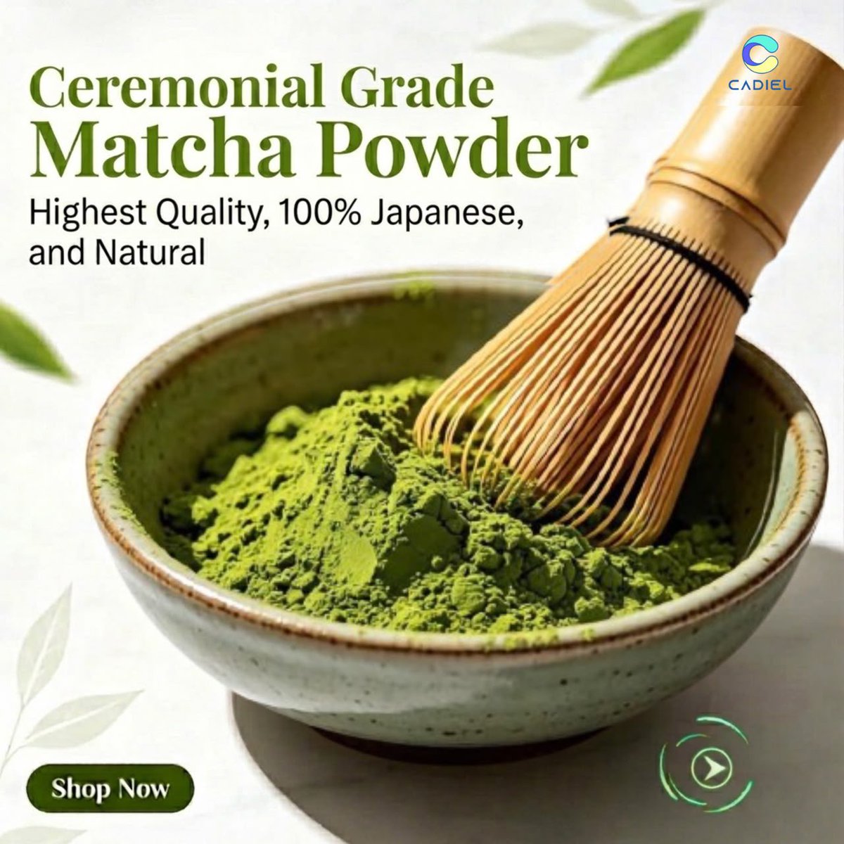 shopcadiel's tweet photo. PREMIUM JAPANESE MATCHA
Experience authentic Japanese Matcha with a vibrant emerald-green colour, silky texture, fresh aroma &amp; minimal bitterness.

Finely stone-ground and carefully packaged for freshness. Perfect for:
Tea &amp; lattes.
Smoothies.
Baking &amp; desserts. https://t.co/urTaQ6bsIq