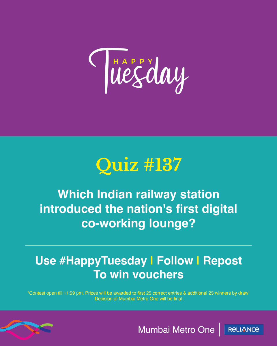 MumbaiMetro01's tweet photo. #HappyTuesday quiz is here! 

The 137th edition is about an 1,712-square-foot air-conditioned facility opened in Dec '25.

Prizes will be awarded to 50 winners, the first 25 correct entries, and an additional 25 winners by draw.

Follow, Repost and Use #HappyTuesday (all mandatory) to win. 

#ContestAlert #Giveaways #Voucher #MumbaiMetro