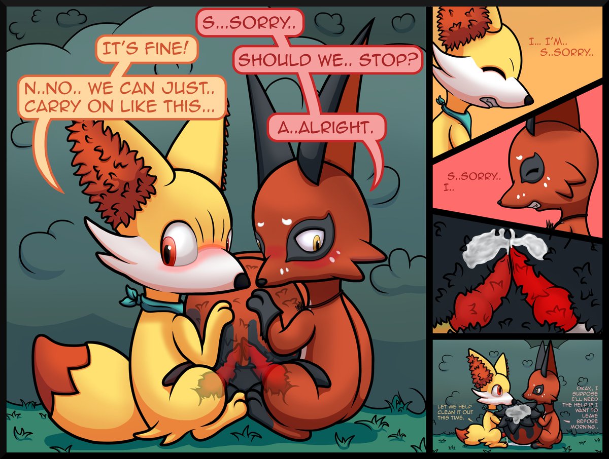 Gau_Everstone's tweet photo. This piece is veery long overdue.

Finally a follow up to Kitsu and Kai's mutual masturbation shenanigans, this time with tail frotting(kind of)!

I'm sorry it took this long, but I won't take as long for another follow up...

Story linked in comments! https://t.co/dUzLI4oeEY