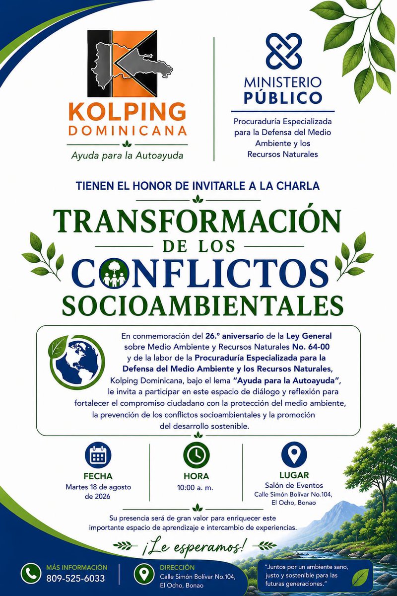 angelgomera's tweet photo. Transformación de los Conflictos Socioambientales por Kolping Dominicana #PROEDEMAREN #AngelGomera https://t.co/v6eBU2Ai6N