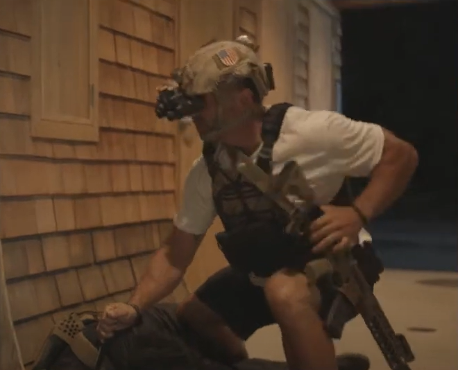 WesleyConnor6's tweet photo. Really excited for @TerminalListPV Season 2 and I'm hoping that this is the base attack scene from the book. Reece was dressed in his Holy War shorts and armed with a MP7.

#terminallist #truebeliever #jamesreece #chrispratt #terminallistseason2 #terminallisttruebeliever https://t.co/9szzy4MZnp