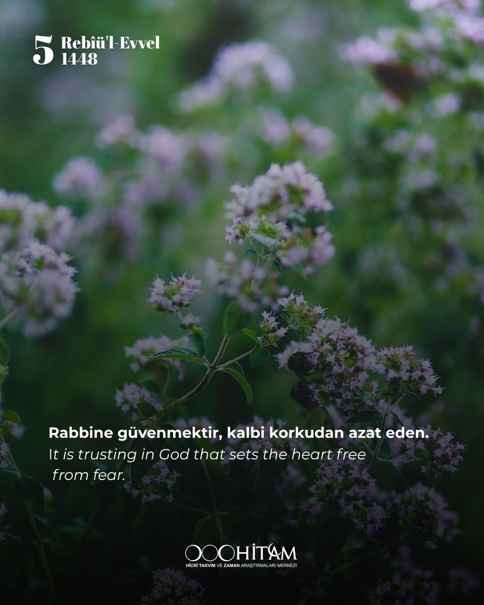 hicri_takvim's tweet photo. 5 Rebîü’l-Evvel 1448
Tevekkül, korkuların içinde bile Rabbine güvenerek yürüyebilmektir. Kalbimizi O’na emanet ettiğimizde, endişenin yerini huzur alır.
Rabbimiz gönüllerimizi korkudan arındırsın, kalplerimize tevekkül ve sükûnet ihsan eylesin. 🤲🏻
#HicriTakvim #Rebîülevvel https://t.co/HZEDPfhmNA