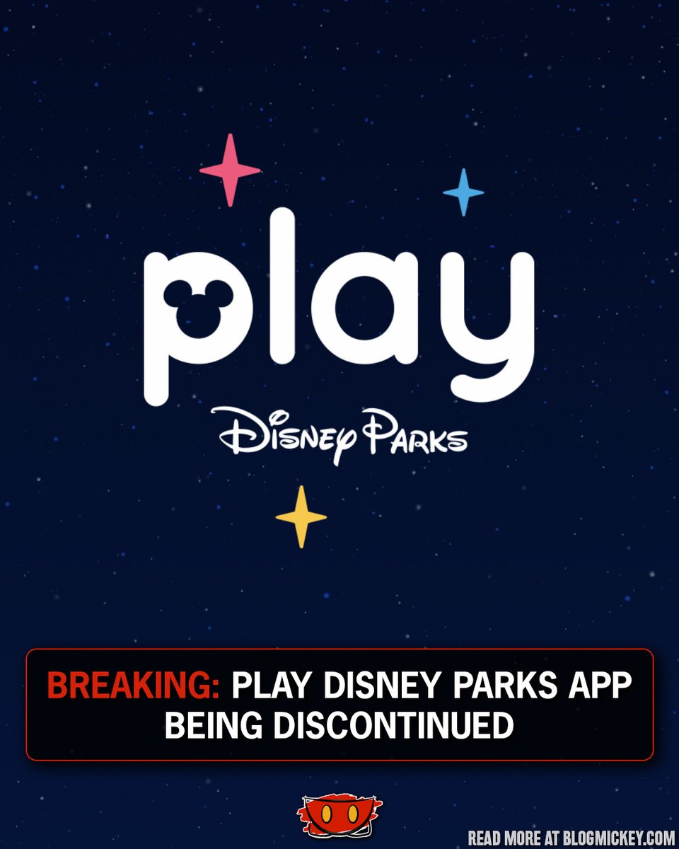 Blog_Mickey's tweet photo. BREAKING: The Play Disney Parks app is being discontinued

🔗 https://t.co/k8uv4mB5dA

(via @ScottGustin) https://t.co/j7gnDaEoEo