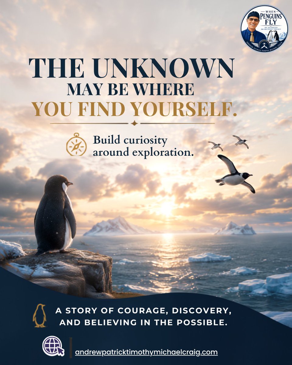 andrewcraig1950's tweet photo. Growth can begin in the unknown. π§
Stay curious, explore beyond the familiar, and see where the journey leads.
π§ Email: andrewpcraig@yahoo.com
#WhenPenguinsFly #AndrewPatrickCraig #PersonalGrowth #SelfDiscovery https://t.co/J0Nk1tEGlP