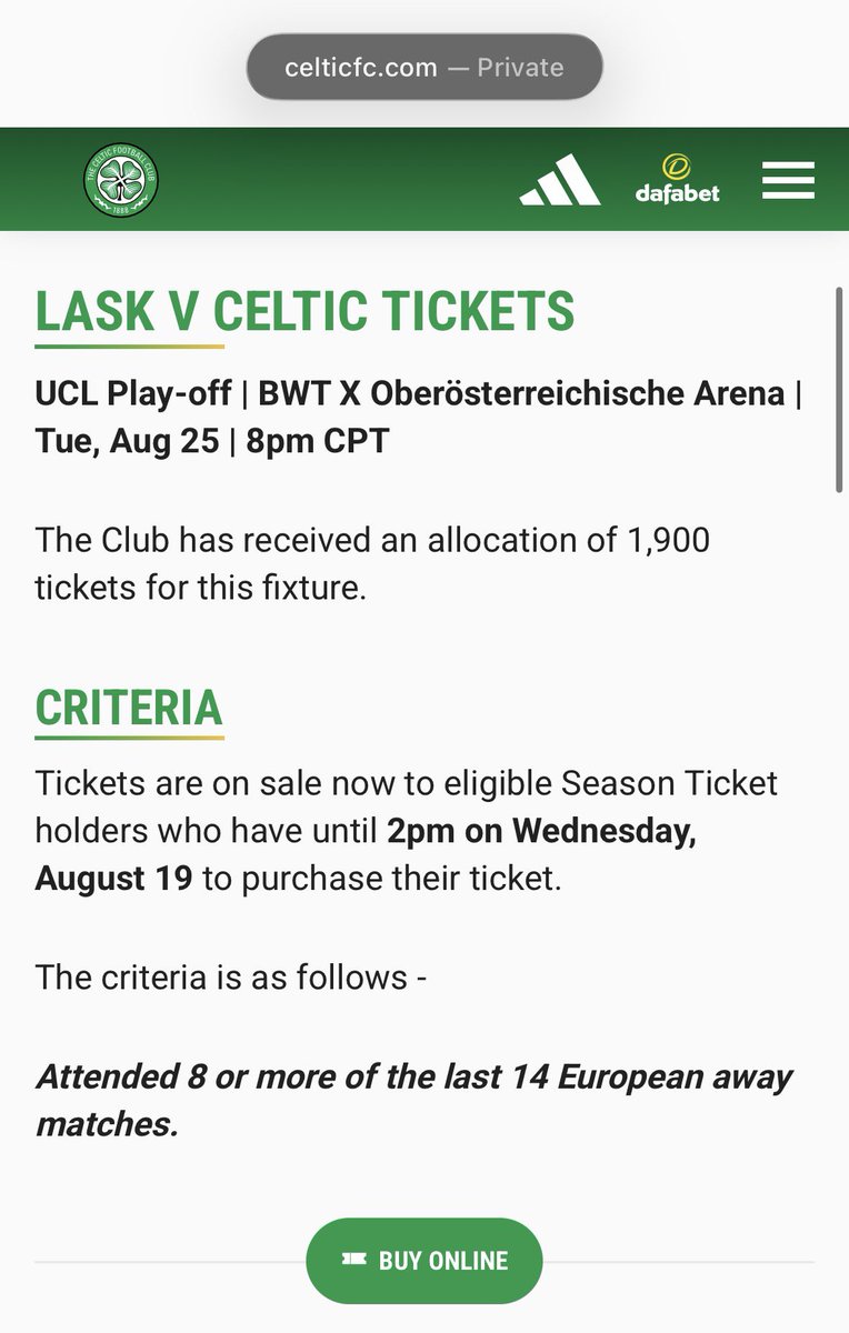 connellburns's tweet photo. @CelticFCTickets  Still a closed shop for anyone who has bought a ST in the last 5/6 years, can’t even get 1 never mind 8. Will it ever change? https://t.co/OMMRhhkbcJ